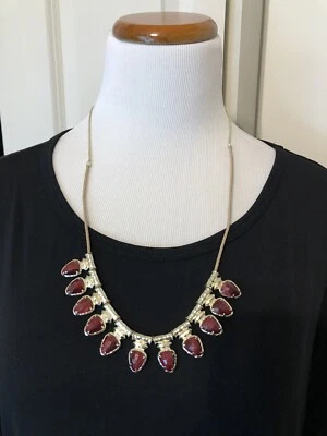 KENDRA SCOTT 华丽柳条项链项链黄金和波尔多虎眼 — 第 1/4 张图片