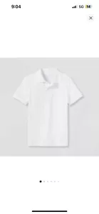 2 Cat & Jack Wht Short Sleeved School Uniform Shirts Med & Sm Button Boys Polo - Picture 1 of 3