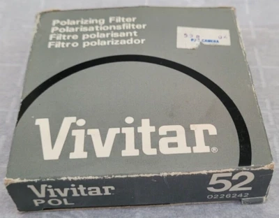 Vintage Vivitar Camera Lens 52mm Slim Line Polarizing Filter s/Case & Orig. Box - Image 1 of 4