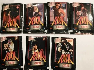 ROCK CARDS LOT 10 STICKERS PACKS  KISS AC DC RAMONES GUNS AND ROSES 1997 ARGEN - Picture 1 of 8