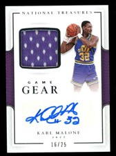 2016-17 National Treasures Karl Malone Jersey Relic Auto Autograph /25 ES4028