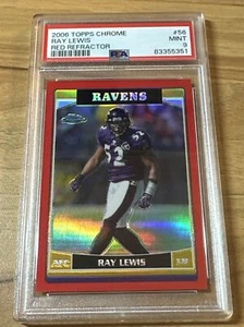 Ray Lewis 2006 Topps Chrome Red Refractor #d /259 PSA 9 Baltimore Ravens - Picture 1 of 3