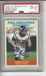 2009 UD Philadelphia Signature Jared Allen #PS-JA Gem Mint PSA 10 Vikings - Picture 1 of 2
