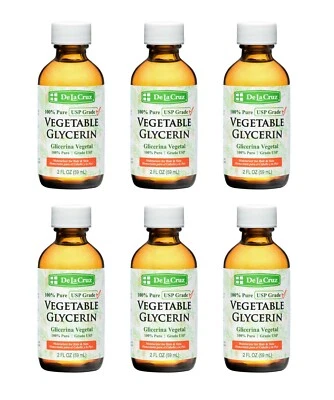 De La Cruz Vegetable Glycerin, Non-GMO, Bottled in USA, 2 OZ (SIX) Best by 10/28 - Image 1 of 4