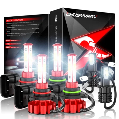 For Chevy C3500HD 1991-2001 6X LED Headlight Bulbs High Low Beam + Fog Light - Image 1 of 4