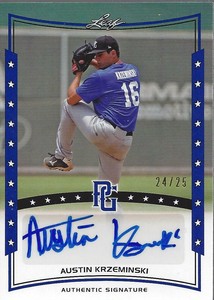 2014 Leaf Perfect Game Showcase Autographs Blue #AAK1 Austin Krzeminski Auto /25