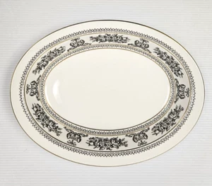 Wedgwood Black Columbia 10" Oval Serving Vegetable Bowl (ONLY 1 LEFT) Excellent! - Picture 1 of 5