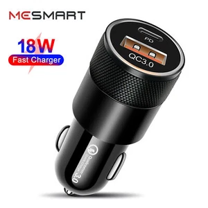 18W FAST CAR CHARGER USB+Type C For Iphone Samsung Universal Socket PD Adapte - Picture 1 of 19