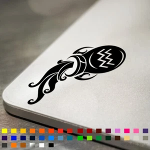 Aquarius Zodiac Symbol Star Sign Vinyl Decal Sticker For Laptop Car Wall Mirror - Picture 1 of 2