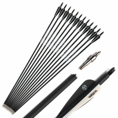 6X 28'' SP500 Carbon Arrow 7.8mm F Recurve/Compound Bow Archery Hunting Shooting - Image 1 of 4