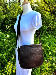Bolso de mano Rowallan mediano de cuero marrón bandolera con solapa 7286 - Imagen 1 de 13