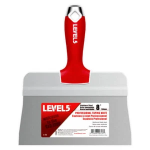 LEVEL5 8" 'Big Back' Stainless Steel Taping Knife with Soft Grip Handle - Picture 1 of 4