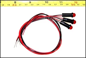 3 PCs NEW DDP812H RED LED with Black Case and Lens 3-5 VDC (TM500 Modification) - Picture 1 of 2