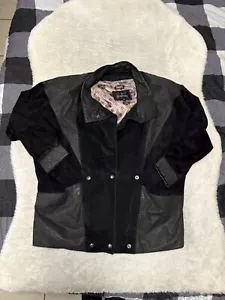 Vintage Bermans Women’s Moto Western Black Snap Jacket Size Medium - Picture 1 of 8