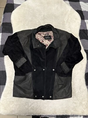 Vintage Bermans Women’s Moto Western Black Snap Jacket Size Medium - Image 1 of 4