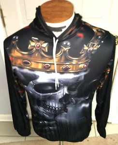 DEVIN DU YOUTH MEDIUM 3D GRAPHIC HOODIE WITH CROWNED SKULL POLYESTER NEW!!! - Picture 1 of 4