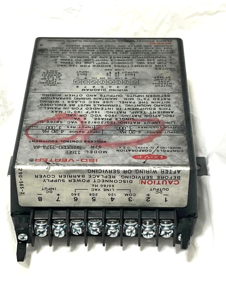 Love Controls Iso-Verter  Model 116GE   Input: 0-5vdc   Output: 4-20mA    USED - Image 1 of 4