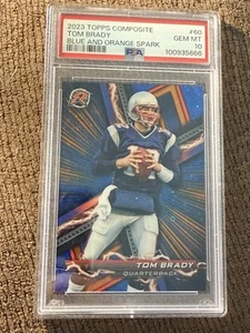 2023 Topps Resurgence Composite Tom Brady Blue Orange Spark Refractor #60 PSA 10 - Bild 1 von 2