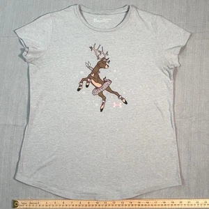 Under Armour Mädchen Jugend XLarge Grau Weihnachten Rentier Ballerina T-Shirt - Bild 1 von 8