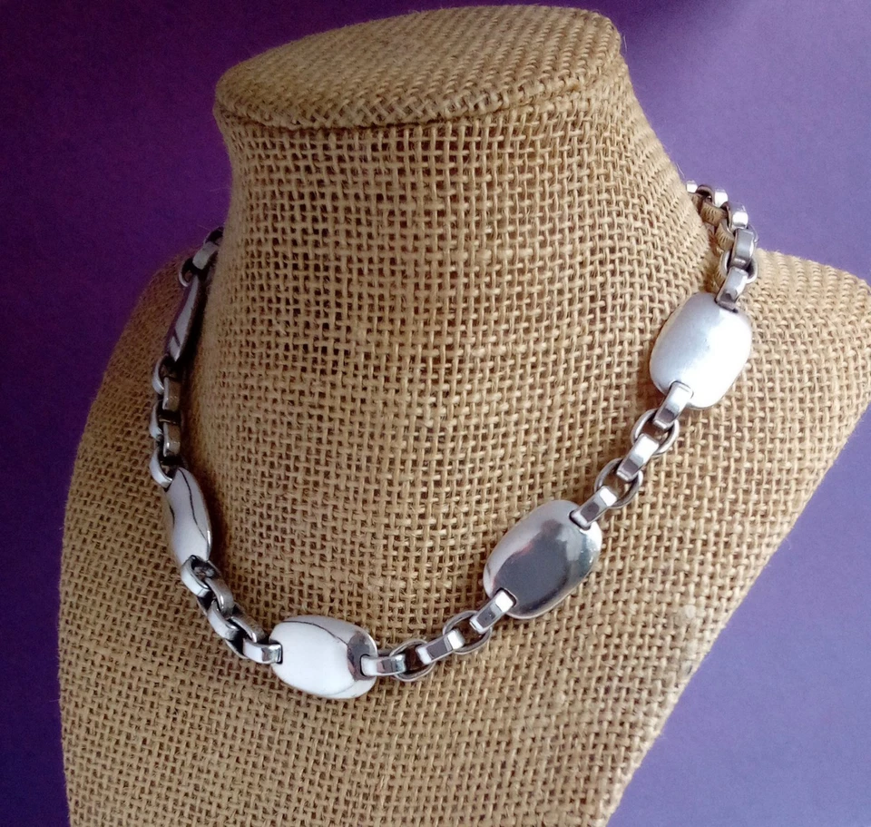 COLLAR CADENA ROLO ESTACIÓN 5 GUIJARROS AUDAZ CORDÓN BARRY KIESSTEIN PLATA ESTERLINA Foto 1 de 4