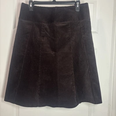 Falda midi línea A de pana marrón oscuro United Colors of Benetton talla 44/M algodón Foto 1 de 4