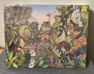 Jungle Animals Vintage Puzzle 550 piece+  by Jan Brett-New Factory Sealed - Image 1 of 4