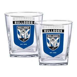 Juego de 2 vasos Spirit Canterbury Bulldogs NRL 250 ml diseño de logotipo de vidrio - Imagen 1 de 1