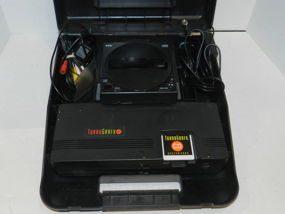 TurboGrafx-CD 16 System Console w/ Docking Station + System Card + Case RARE - Image 1 of 4