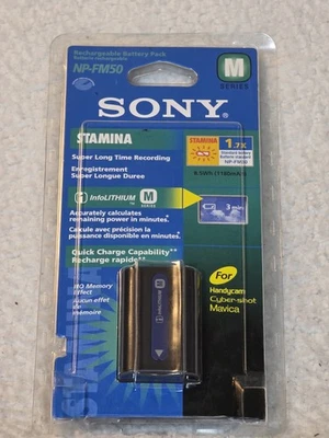 Sony NP-FM50 NUEVO OEM Sellado Litio Serie M Batería Recargable Nuevo Foto 1 de 4
