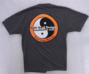 T&C Surf Designs Hawaii Shirt Men’s Medium Yin Yang Logo Town & Country Vintage - Picture 1 of 4