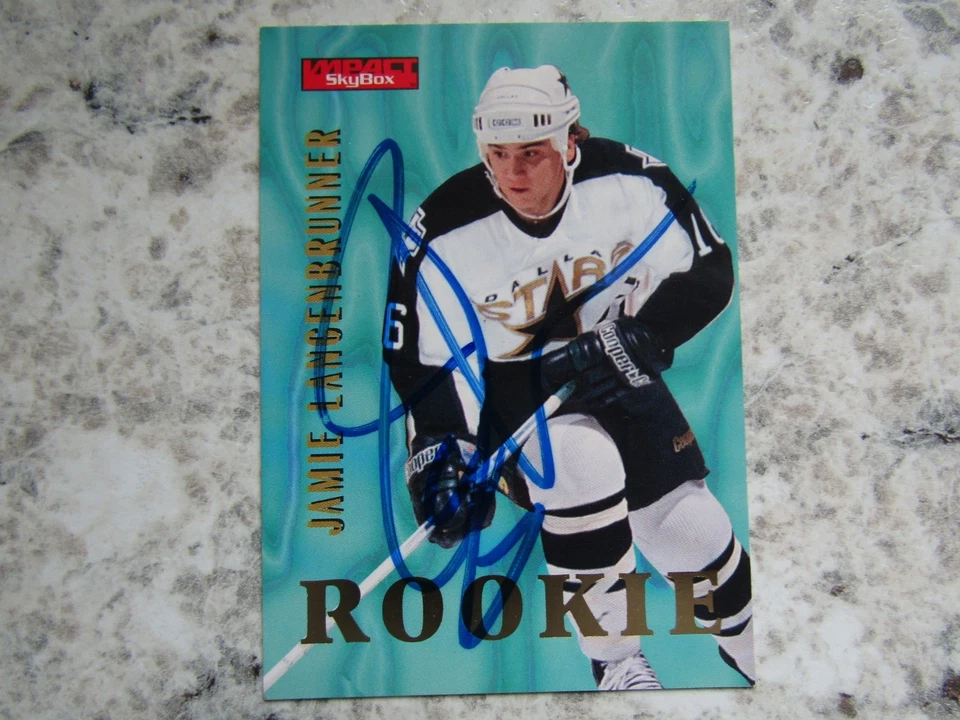 Estrellas de Dallas Jamie Langenbrunner Firmado Autografiado 1996-97 SkyBox Novato Como Nuevo Foto 1 de 1