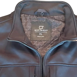 ScotteVest RFID Travel Utility TEC Jacket Mens XL Black Convertible Vest Pockets - Picture 1 of 14