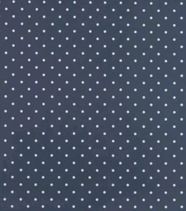 PVC Cotton Fabric Polka Dot Navy Length 165cm Width 132c New Tablecloth Oilcloth - Picture 1 of 1