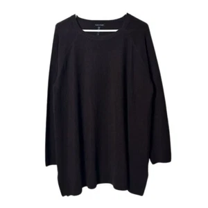 Maglione maglia Eileen Fisher marrone scuro 100% extra fine punto semi merino L - Foto 1 di 9