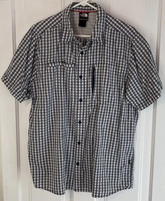 Camisa The North Face (talla grande para hombre) azul a cuadros, manga corta, senderismo/viaje Foto 1 de 4