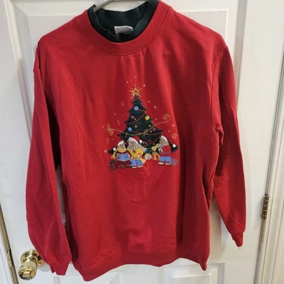 Vintage 90s Bobbie Brooks Christmas Red Sweatshirt, Size Medium - Image 1 of 3