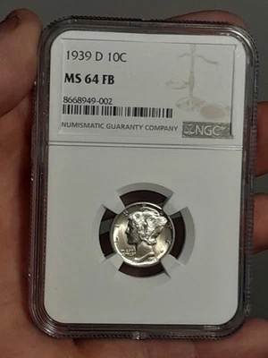 1939 D Mercury Dime MS64 FB NGC - Image 1 of 4