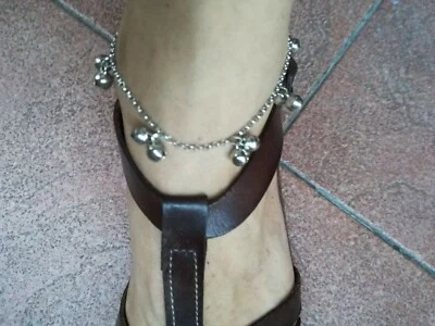 Cavigliera donna acciaio con campanelli bagnata argento- Sexy- Danza del Ventre - Immagine 1 di 4