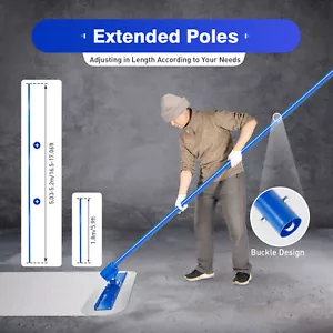 Concrete Bull Float Full Kit Concrete Tool Trowel Concrete Float 3*5.9ft Poles - Picture 1 of 23