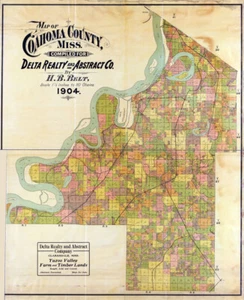 1904 Farm Line Map of Coahoma County Mississippi Clarksdale - Picture 1 of 3