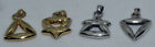 Vintage Set Of 4 Charms Marked PJ, 925, Mirror Reflection, 2 Silver 2 Gold Color