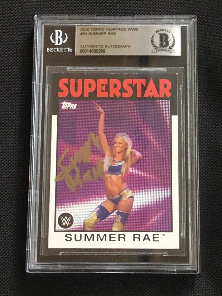 SUMMER RAE 2016 TOPPS HERITAGE WWE SIGNED AUTOGRAPHED CARD BAS AUTHENTIC - Image 1 of 2
