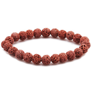 Colour Men Women Natural Stone Lava Rock Bracelet Elastic Yoga Beads Bracelet