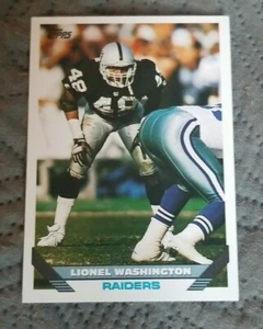 1993 Topps Football Card #13 Lionel Washington - Los Angeles Raiders - Picture 1 of 2