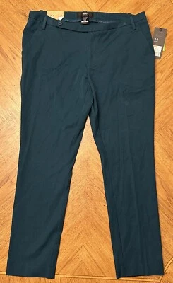 Pantalones de vestir Mossimo para mujer talla 10 verde elástico cintura media recto cadera tobillo Foto 1 de 4