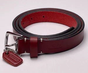 Coach Leather Dark Red Cowhide Made in Italy Solid Brass Buckle Sz XL - Picture 1 of 13