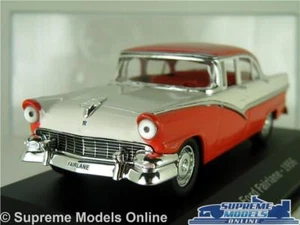 FORD FAIRLANE MODEL CAR 1956 RED & WHITE 1:43 SCALE IXO AMERICAN SALOON K8 - Picture 1 of 4