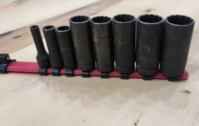 Snap-on Gsf321-gsf081-SAE, 3/8",  Drive, 12-Pt, Flank Drive, Deep, Sockets 8pc  - Image 1 of 4