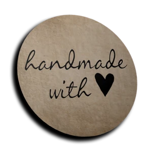 Personalisierte Handmade with Love Aufkleber für selbstgemachte Geschenke | Matt oder Glanz - Bild 1 von 7