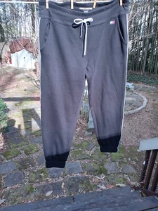 TOMMY HILFIGER Sport Women's Boyfriend/Fit Sweats Black LG White/Gray Stripes - Picture 1 of 8